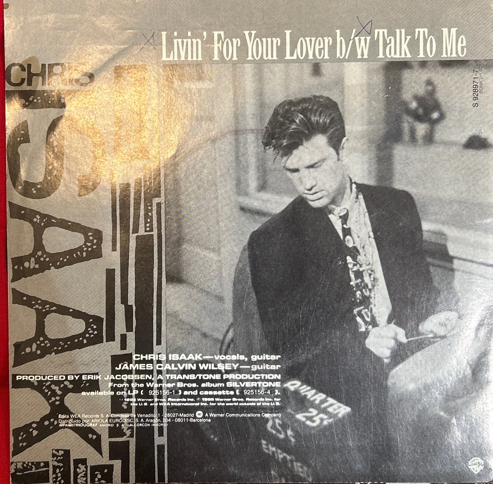 Single Chris Isaak ‎– Livin' For Your Lover 2ª Mano - Image 2