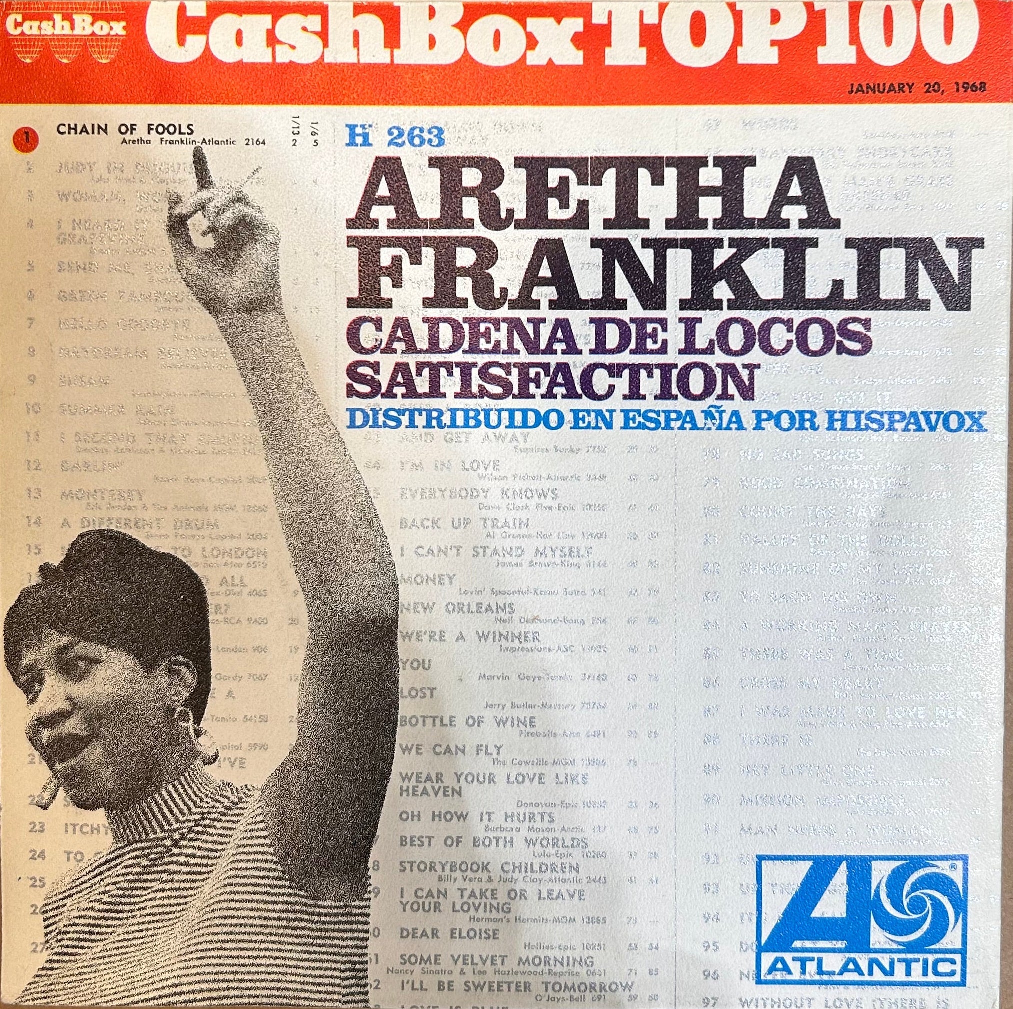 SINGLE Aretha Franklin ‎– Cadena De Locos / Satisfaction 2ª Mano - Image 2