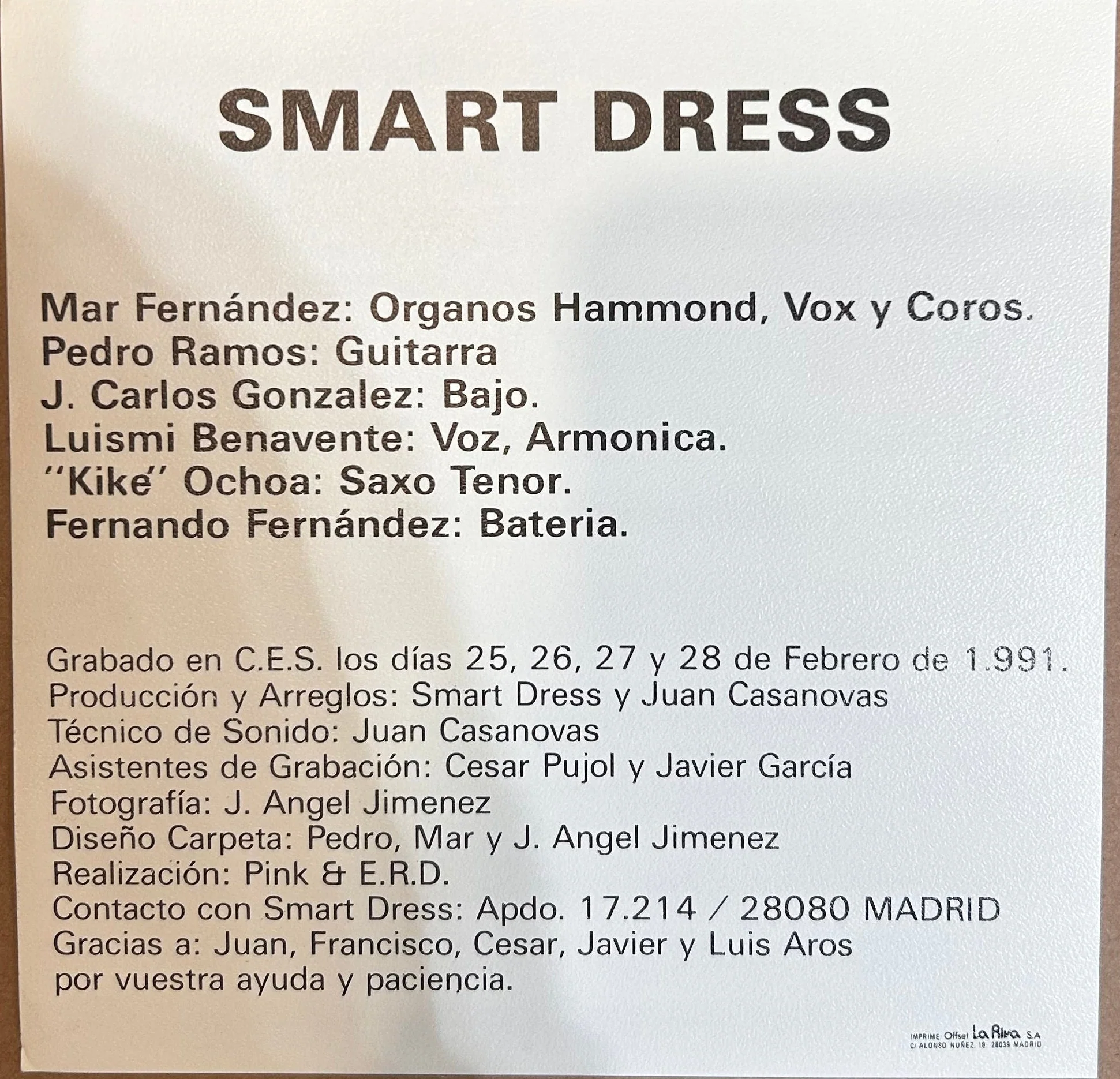 SINGLE Smart Dress ‎– Más De Un Millón 2ª Mano - Image 4