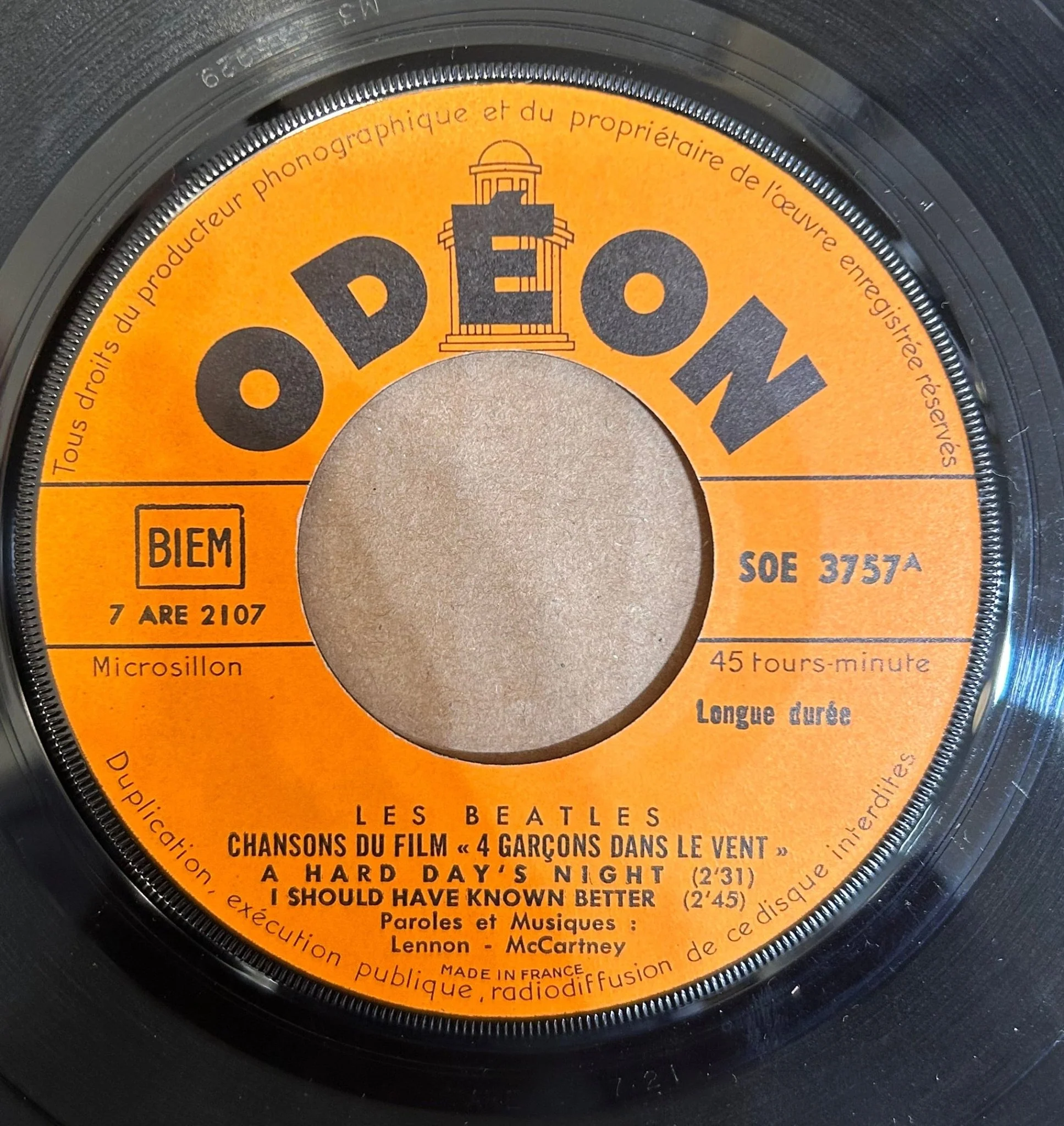 SINGLE Les Beatles* ‎– Chansons Du Film "4 Garçons Dans Le Vent" 2ª Mano - Image 3