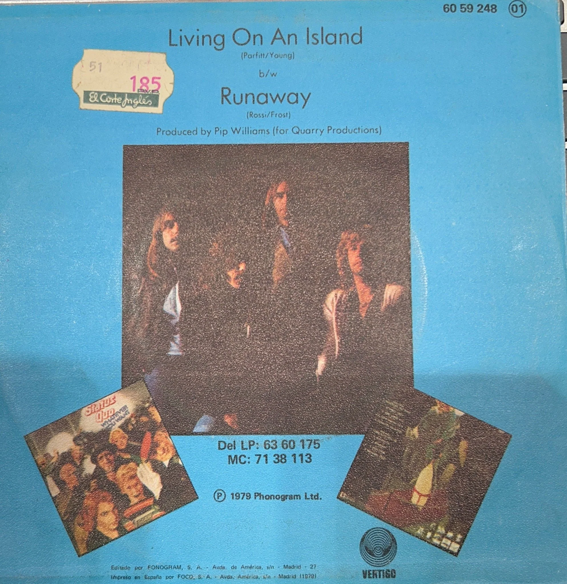 SINGLE Status Quo ‎– Living On An Island 2ª mano  (Producto exclusivo recogida en tienda) - Image 2