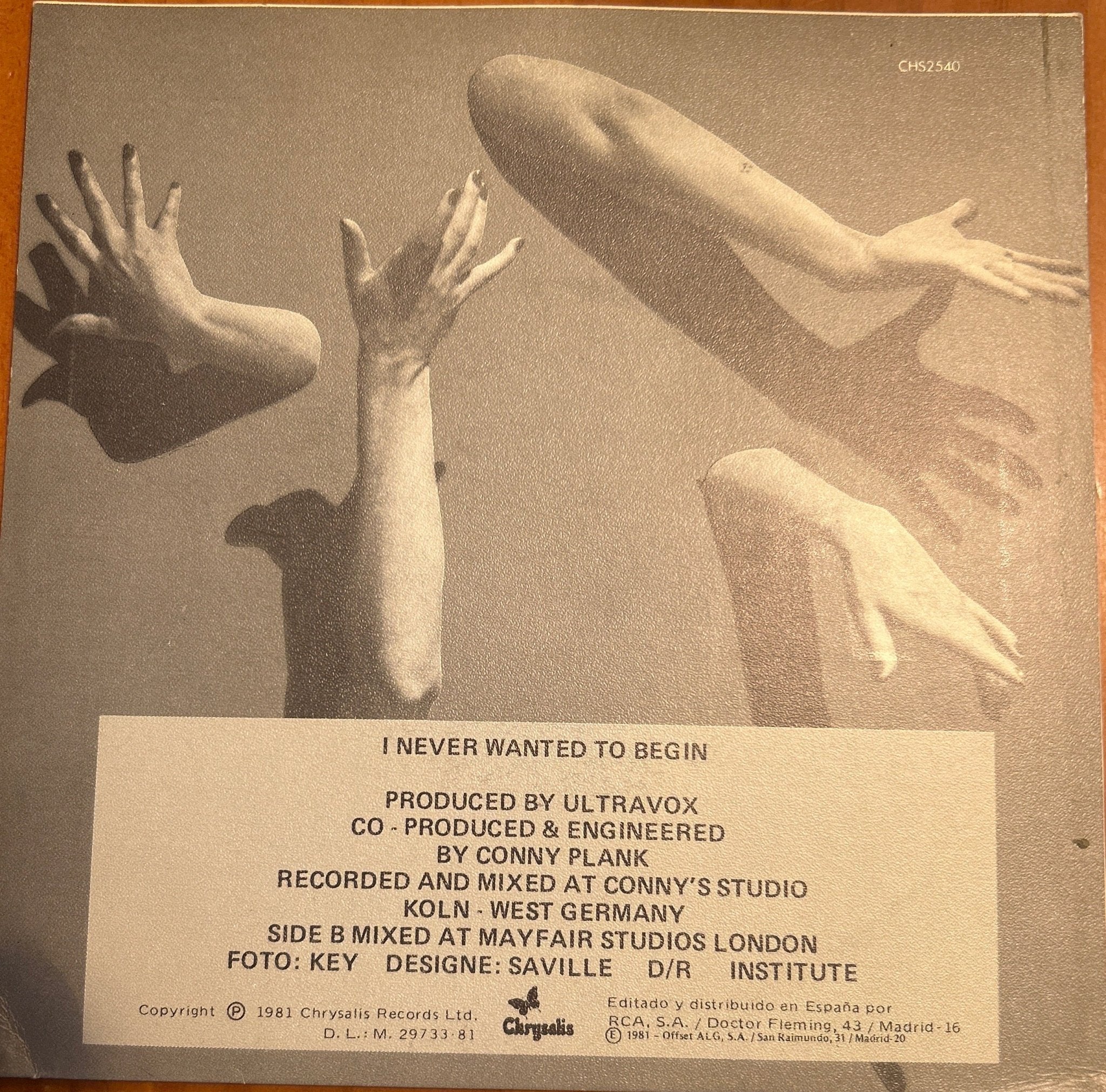 SINGLE Ultravox ‎– The Thin Wall = La Pared Delgada 2ª Mano - Image 2