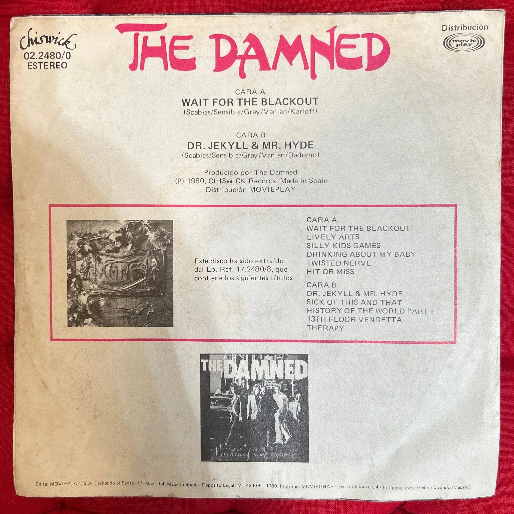 SINGLE  The Damned ‎– Wait For The Blackout 2ª Mano - Image 2