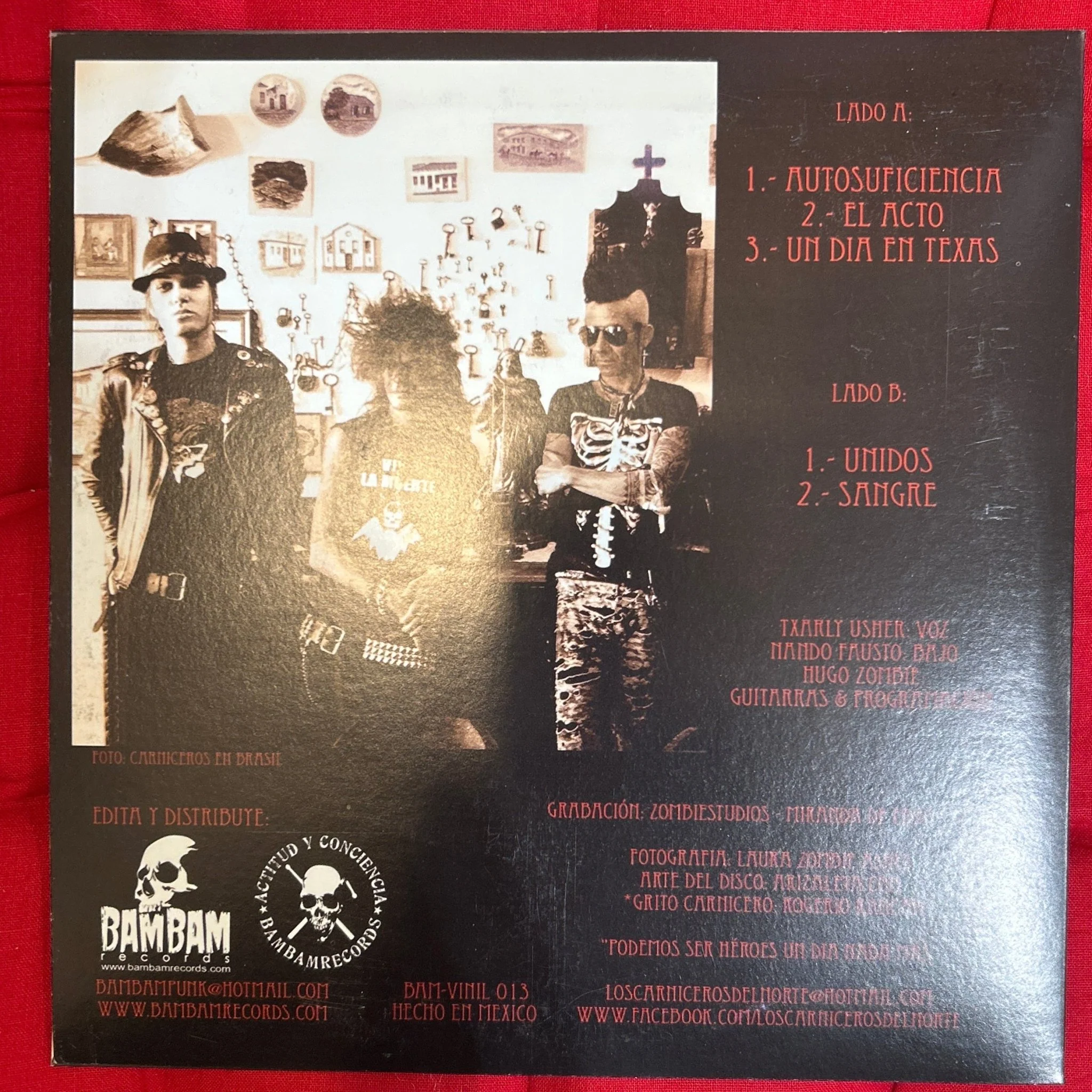 SINGLE Los Carniceros Del Norte ‎– Parálisis Permanente "Tributo" Ed. Mejicana 2ª Mano - Image 2