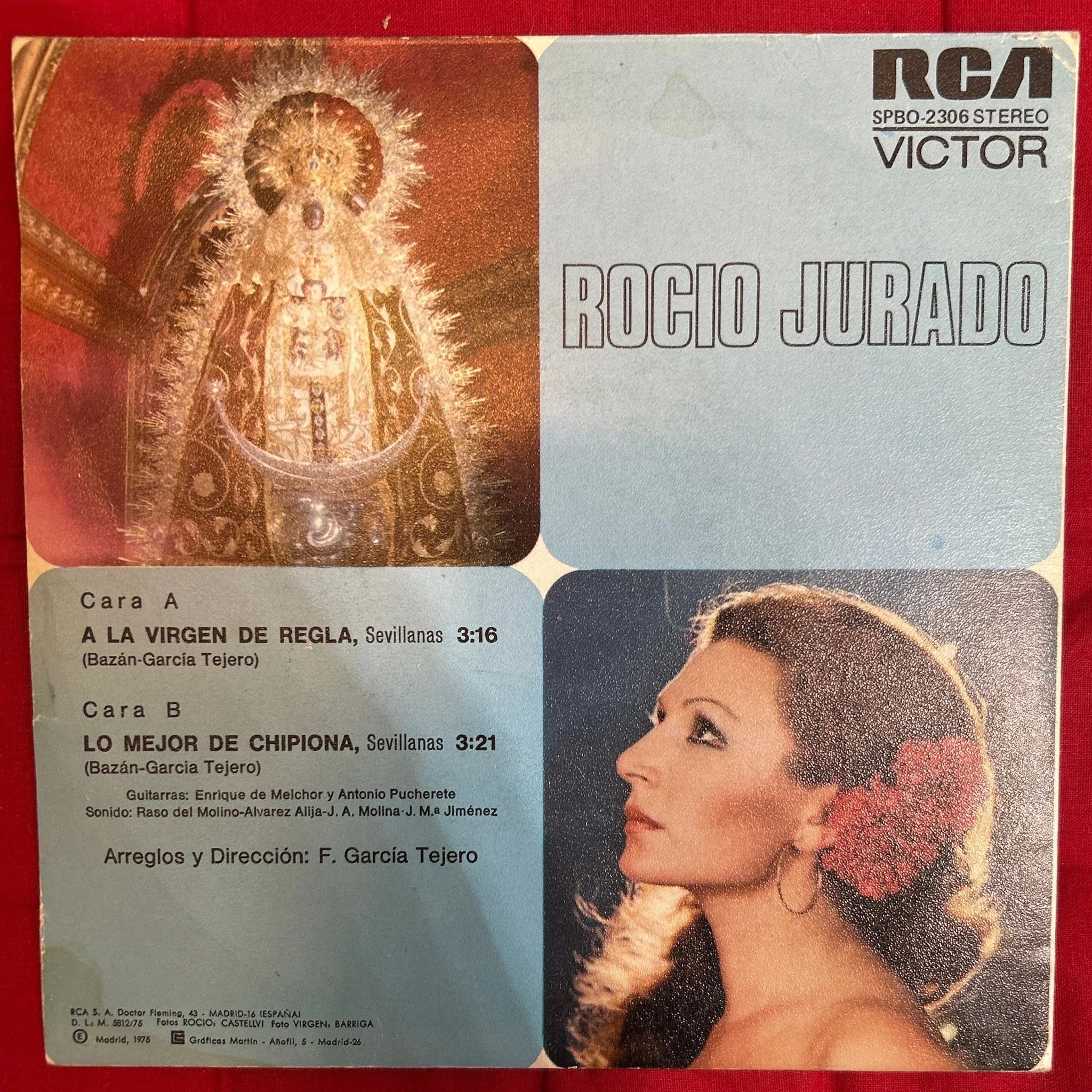 SINGLE Rocio Jurado ‎– A La Virgen De Regla 2ª mano - Image 2