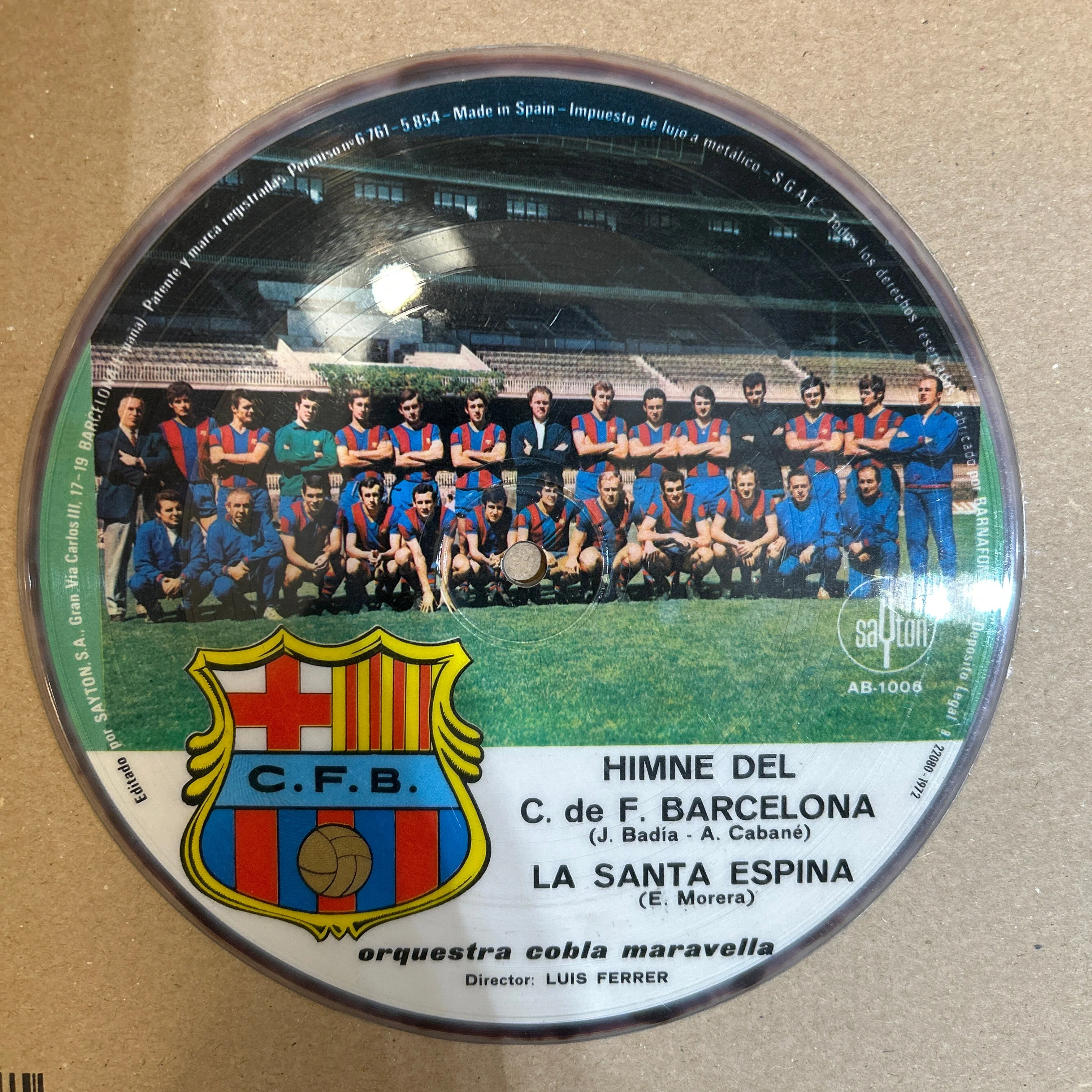 SINGLE PICTURE DISC V/A ‎– Himne Del C. De F. Barcelona 2ª mano